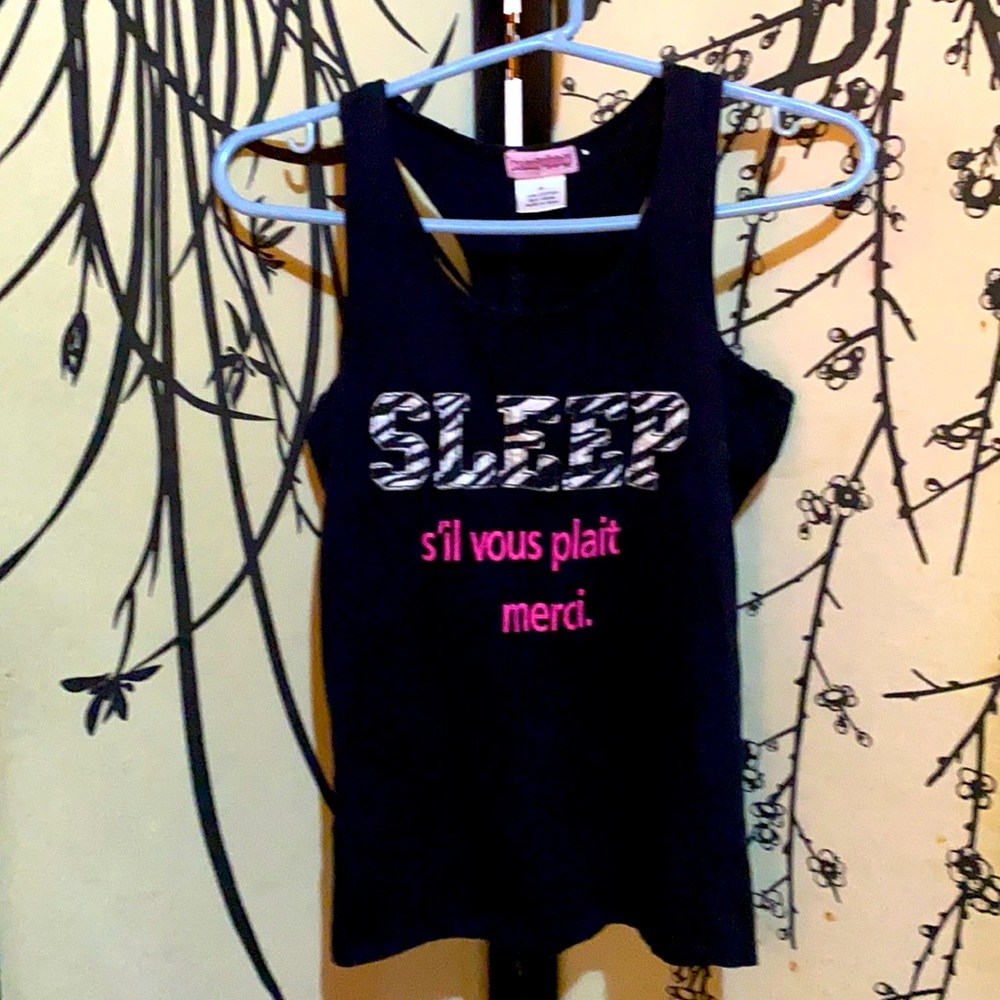 Do Not Disturb Black Racerback Tank Top W/Patchwork & Graphic Design Letters
